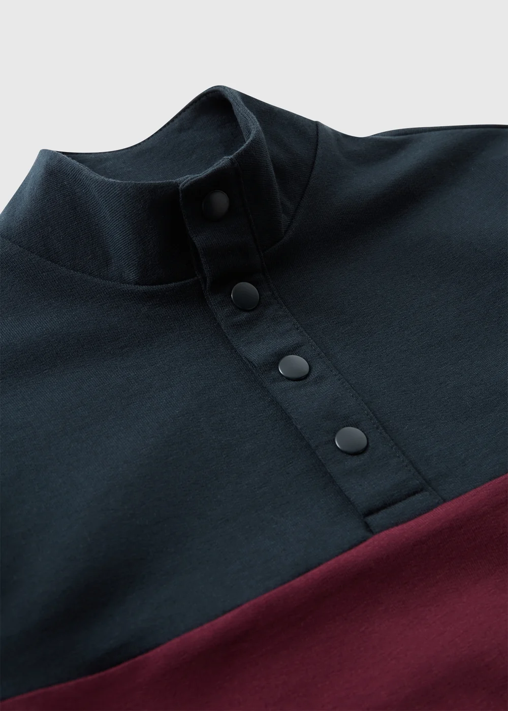 Boys Burgundy/Navy Funnel Neck Sweatshirt (1-8 Yrs) - 1-1.5 Yrs Image 2