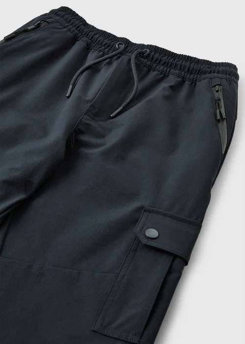 Boys Navy Woven Smart Cargo Trousers (7-15yrs) - 7 Yrs Image 2