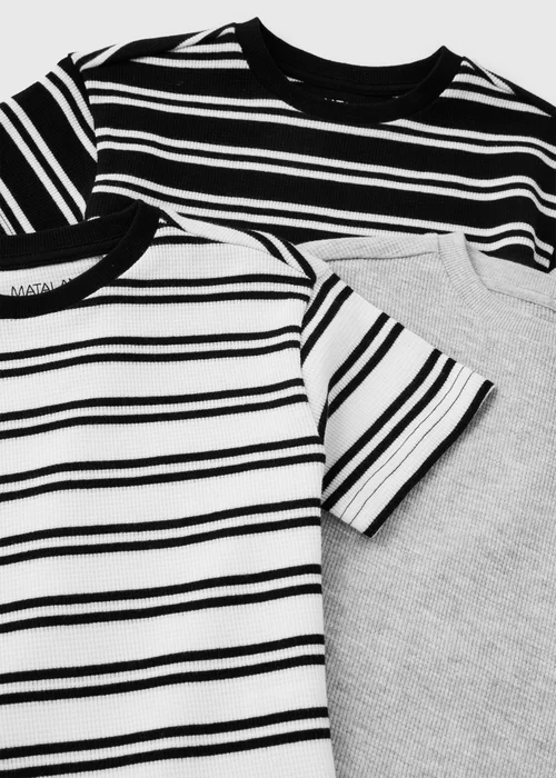 3 Pack Boys Black Stripe T-Shirts (1-8yrs) - 1.5-2 Yrs Image 2