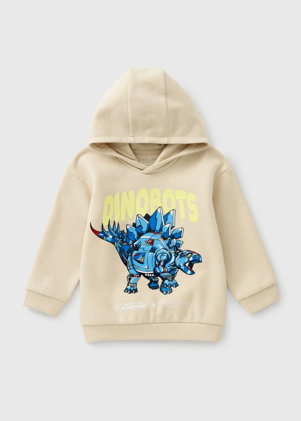 Boys Stone Dinosaur Hoodie (1-8yrs) - 1-1.5 Yrs Image 1