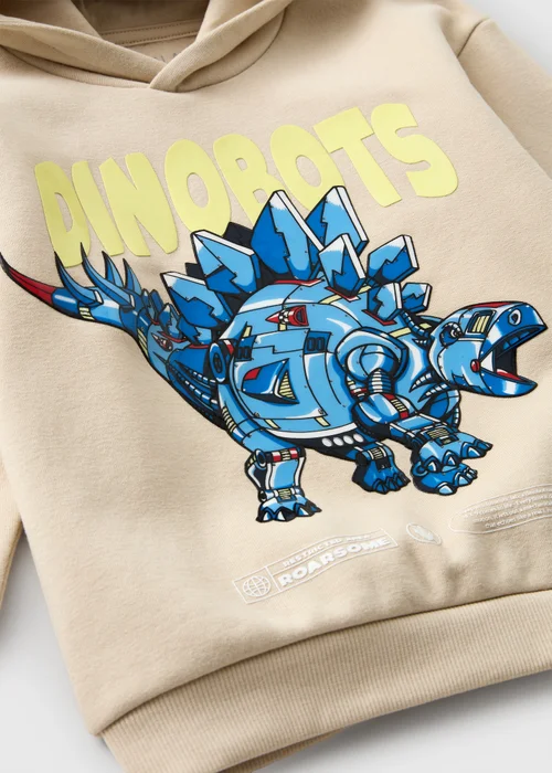 Boys Stone Dinosaur Hoodie (1-8yrs) - 1-1.5 Yrs Image 2