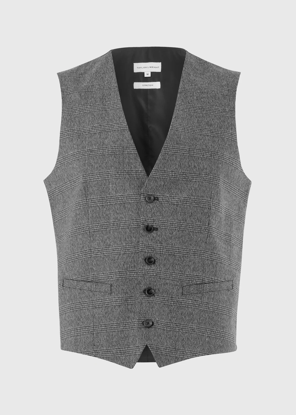 Taylor & Write Heaton Grey Check Suit Waistcoat - XS Image 5