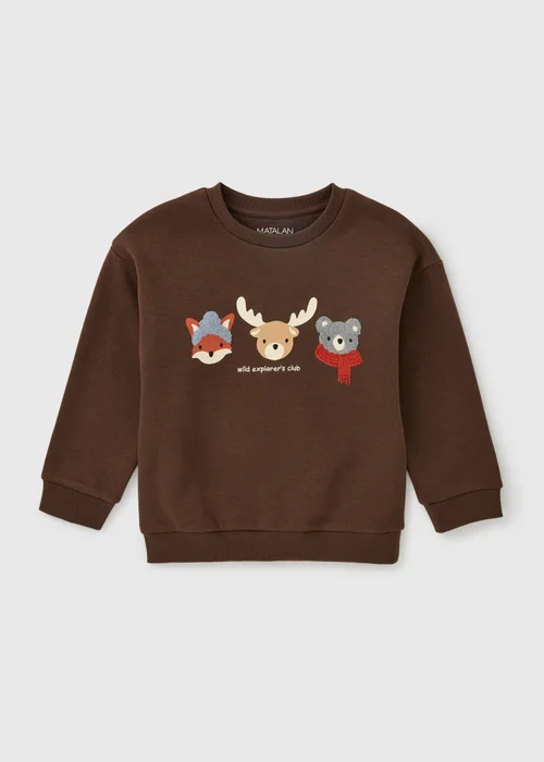 Boys Brown Autumn Animals Sweatshirt (1-8yrs) - 1-1.5 Yrs Image 1