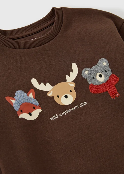 Boys Brown Autumn Animals Sweatshirt (1-8yrs) - 1-1.5 Yrs Image 2