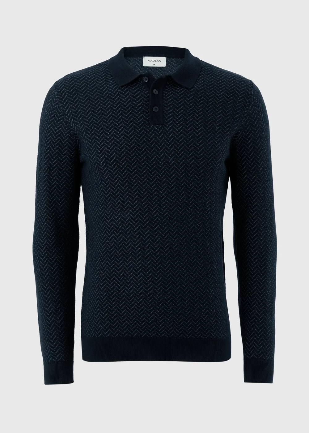 Navy Smart Chevron Polo Shirt - S Image 3