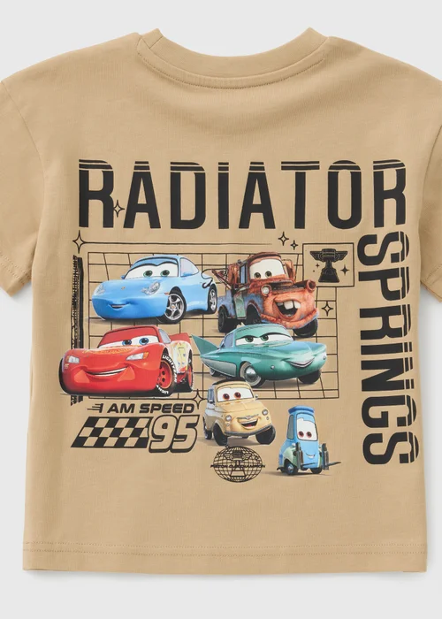 Disney Cars Boys Tan Radiator Springs T-Shirt (1-7yrs) - 1-1.5 Yrs Image 2