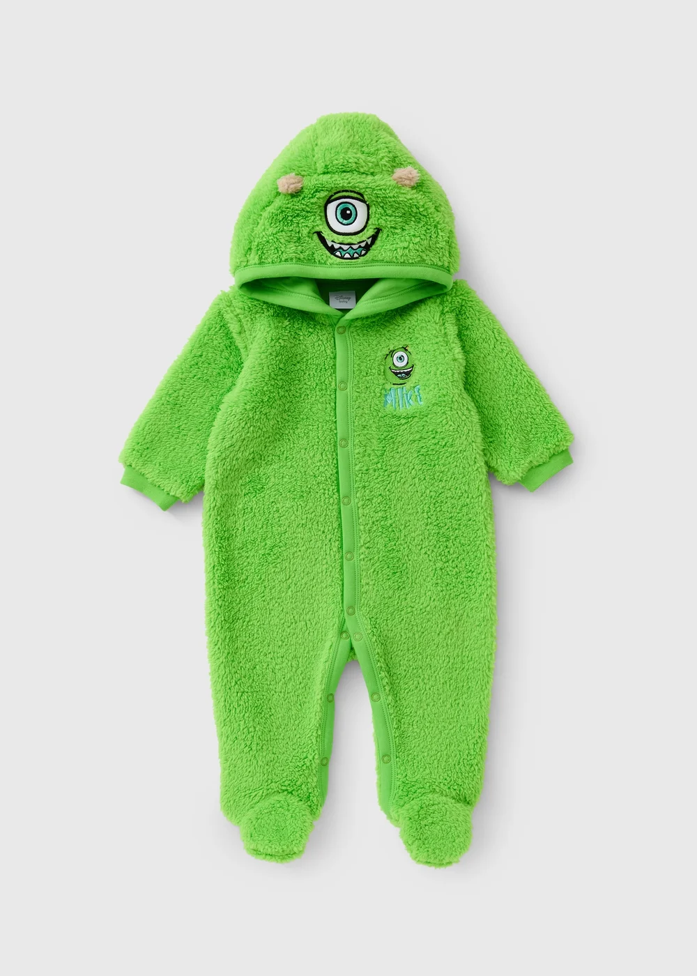 Disney Monsters Inc. Baby Green Mike Wazowski Pramsuit (0-18mths) - Up to 1 Month Image 1