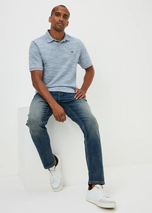 Lincoln Blue Space Dye Polo Shirt - S Image 1