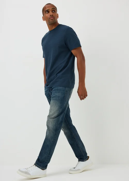 Navy Textured T-Shirt - S Image 1
