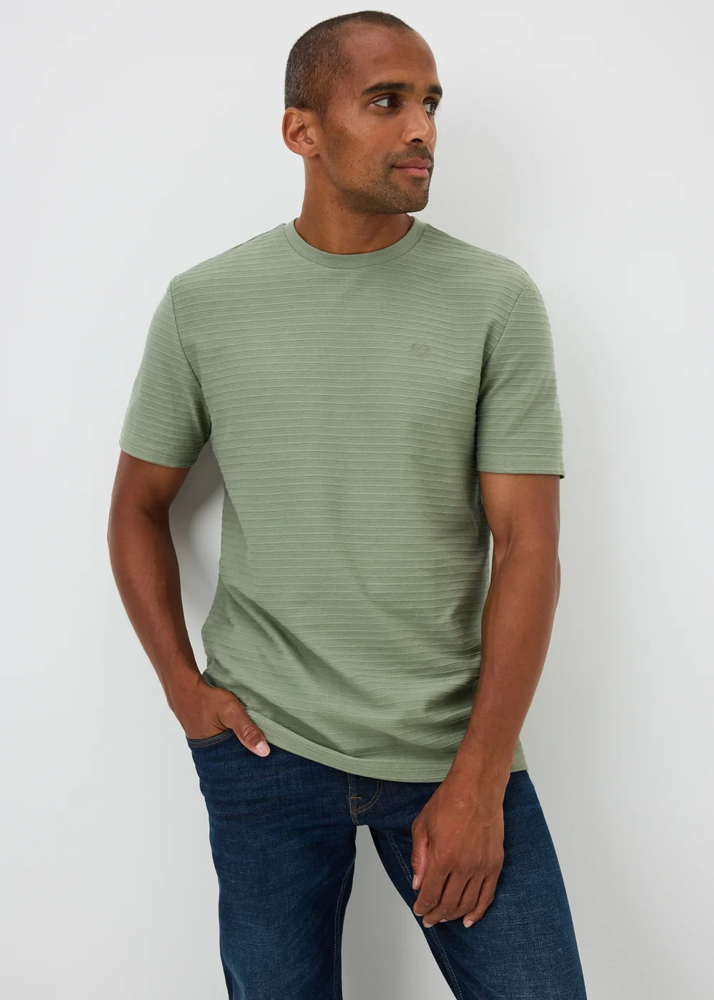 Lincoln Khaki Textured T-Shirt - S Image 1