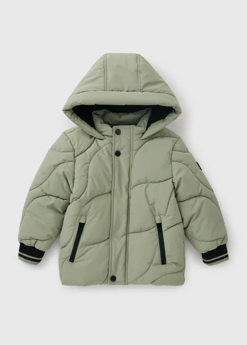 Boys Sage Wave Quilted Parka Coat (1-8yrs) - 1-1.5 Yrs Image 1