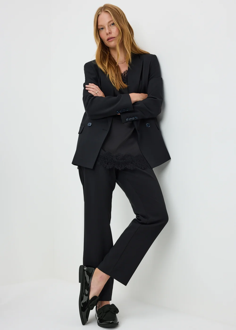 Black Patent Bow Loafers - 3 Image 2