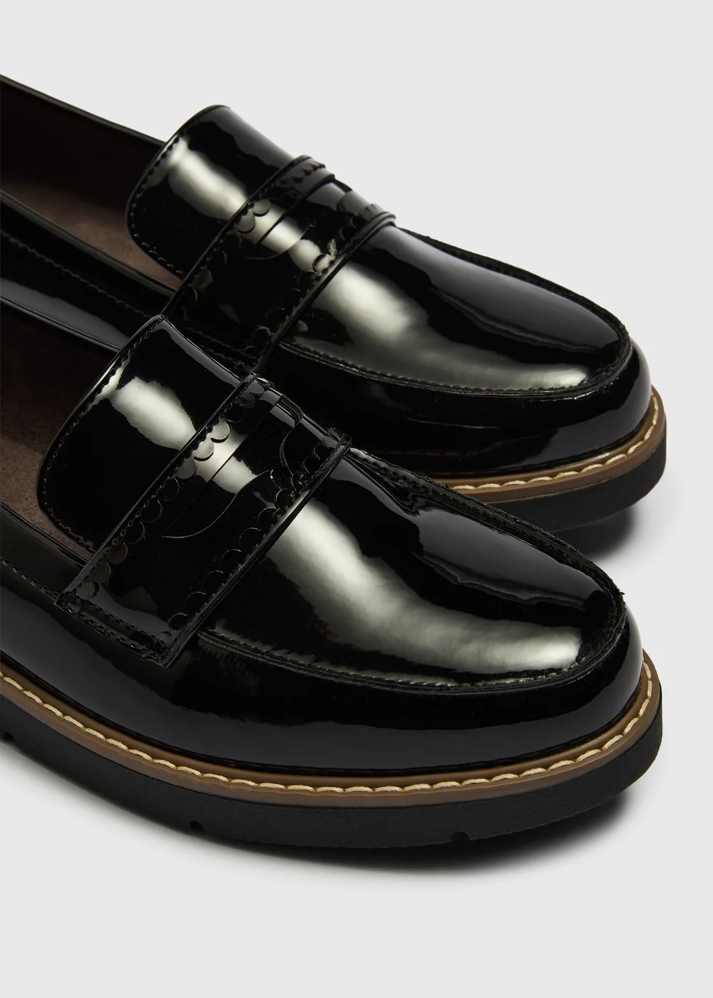 Soleflex Black Patent Loafers - 3 Image 2