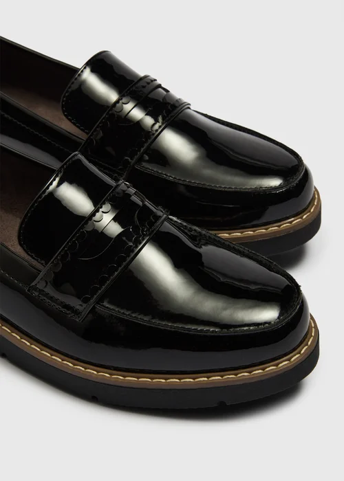 Soleflex Black Patent Loafers - 3 Image 4