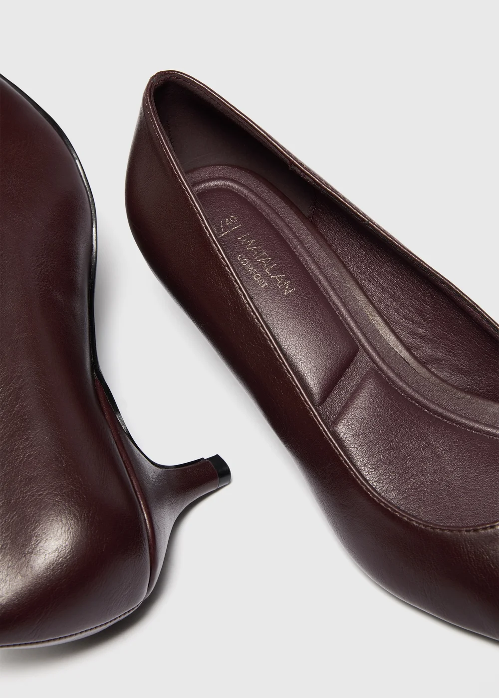Burgundy Peg Heel Pointed Court Heels - 3 Image 4