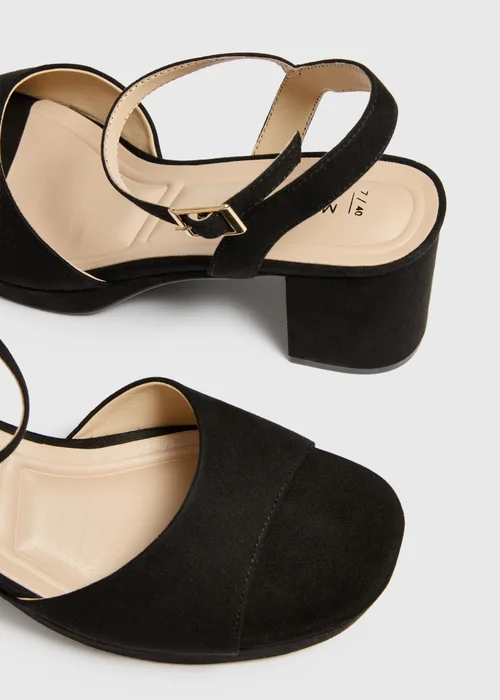 Black Platform Block Heels - 3 Image 2