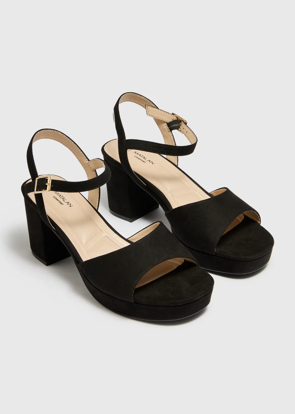 Black Platform Block Heels - 3 Image 1