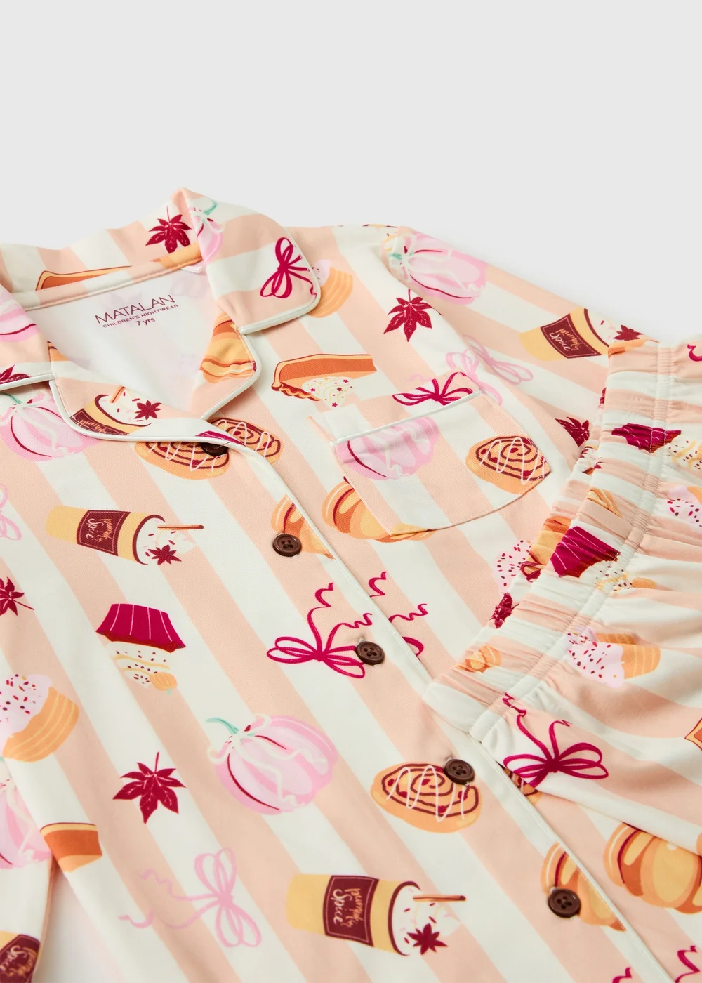 Girls Pink Stripe Autumn Brunch Pyjama Set (7-13yrs) - 7 Yrs Image 2