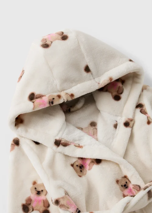 Girls Cream Bear Dressing Gown (1-13yrs) - 1-1.5 Yrs Image 2
