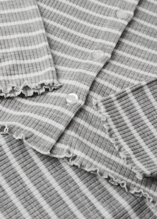 Girls Grey Striped Ribbed Lounge Pyjama Set (7-13yrs) - 7 Yrs Image 2