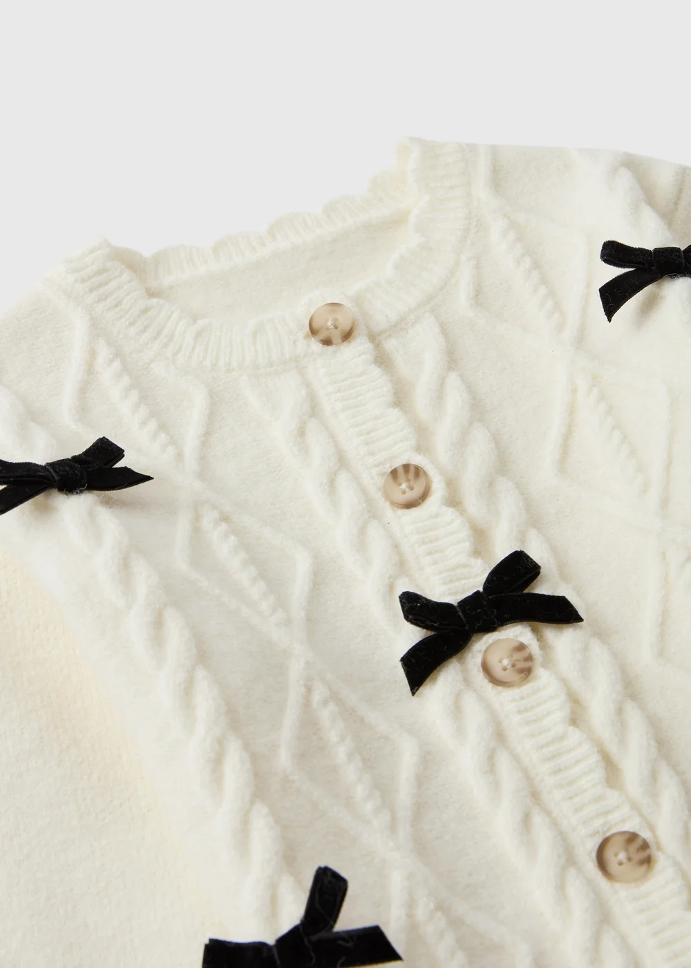 Girls Cream Bow Cardigan (1-8yrs) - 1-1.5 Yrs Image 2