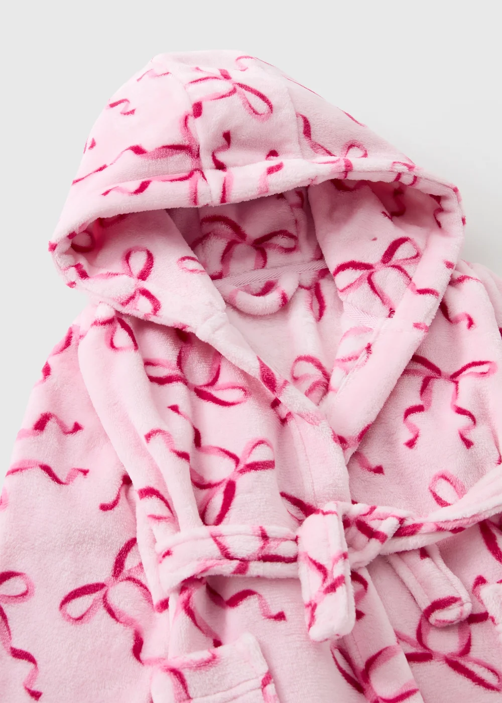 Girls Pink Bow Dressing Gown (1-13 Yrs) - 1-1.5 Yrs Image 2