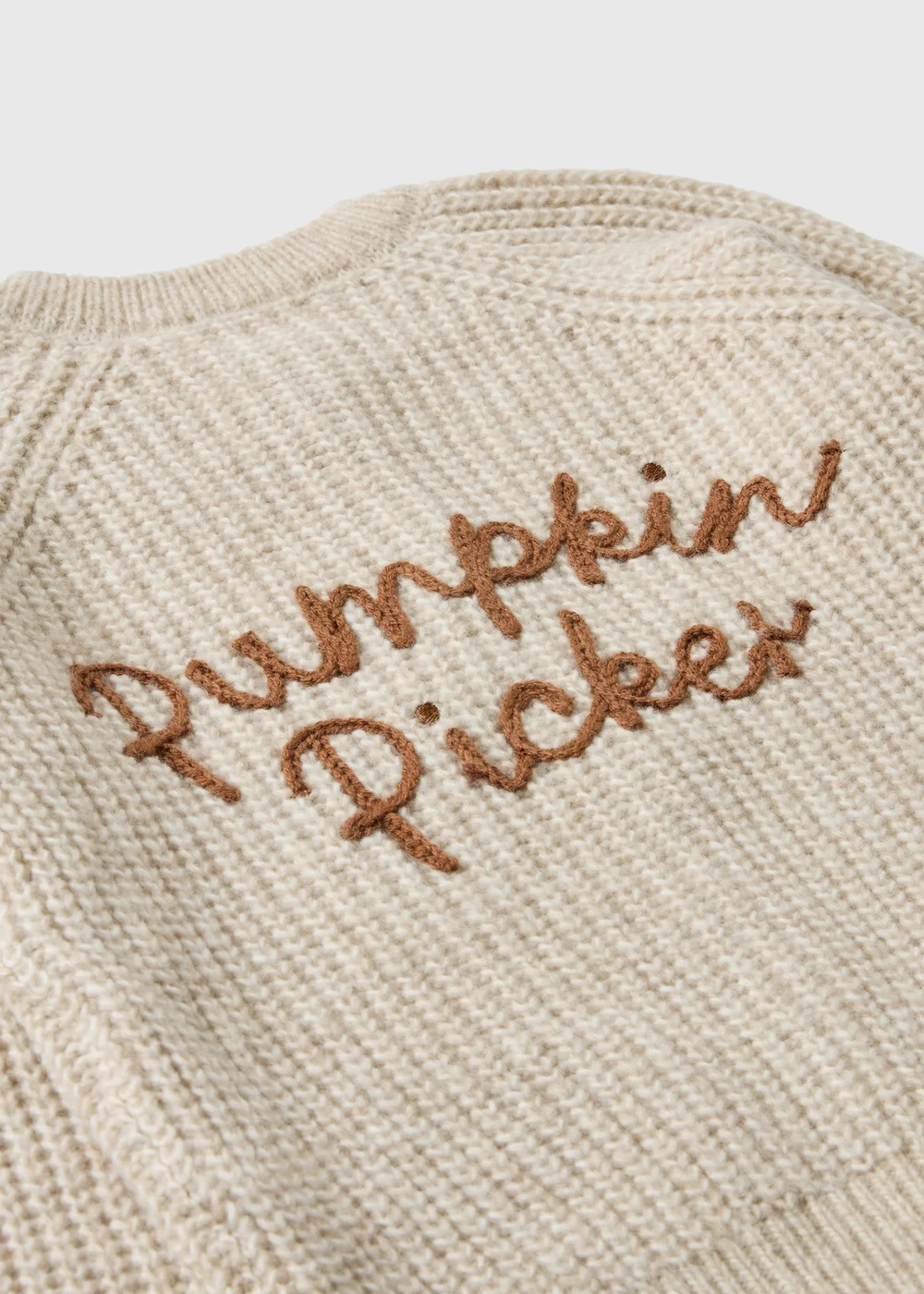 Girls Oatmeal Pumpkin Cardigan (1-8yrs) - 1-1.5 Yrs Image 2