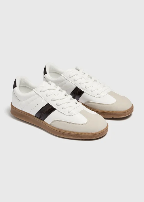 White Retro Trainers - 3 Image 1