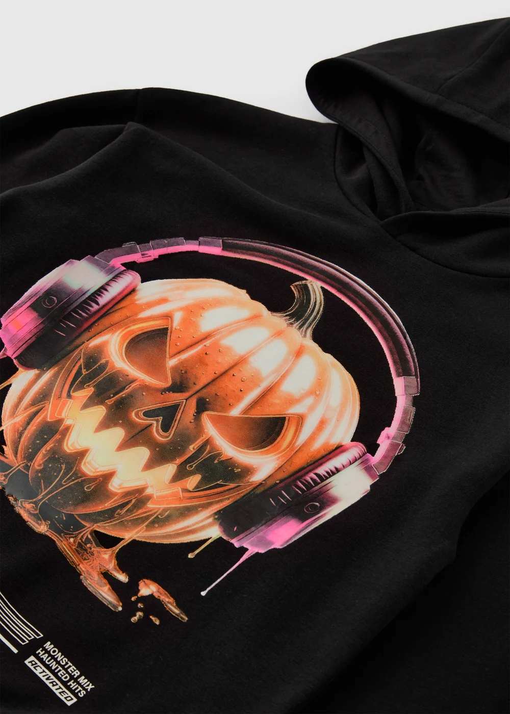 Boys Black Pumpkin Halloween Hoodie (7-15yrs) - 7 Yrs Image 2
