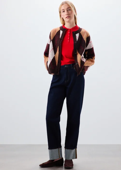 Red Collared Knitted T-Shirt - XS Image 3