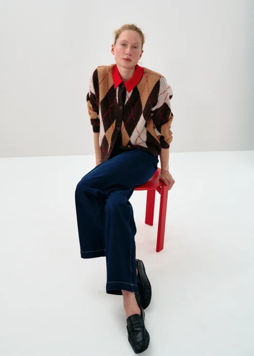 Red Collared Knitted T-Shirt - XS Image 2