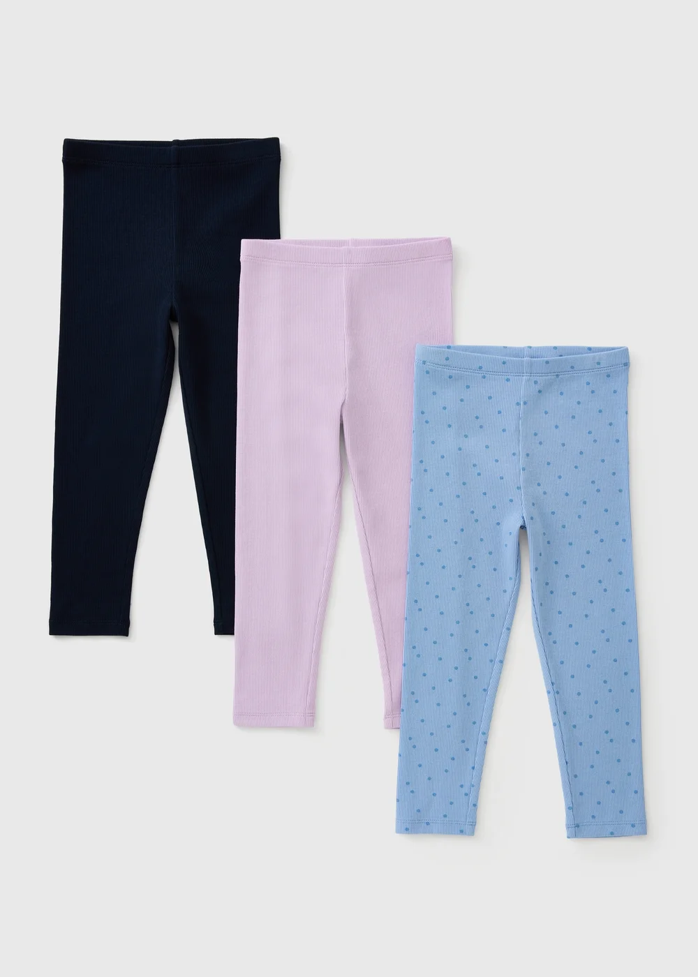3 Pack Girls Multicolour Leggings (1-8yrs) - 1-1.5 Yrs Image 1