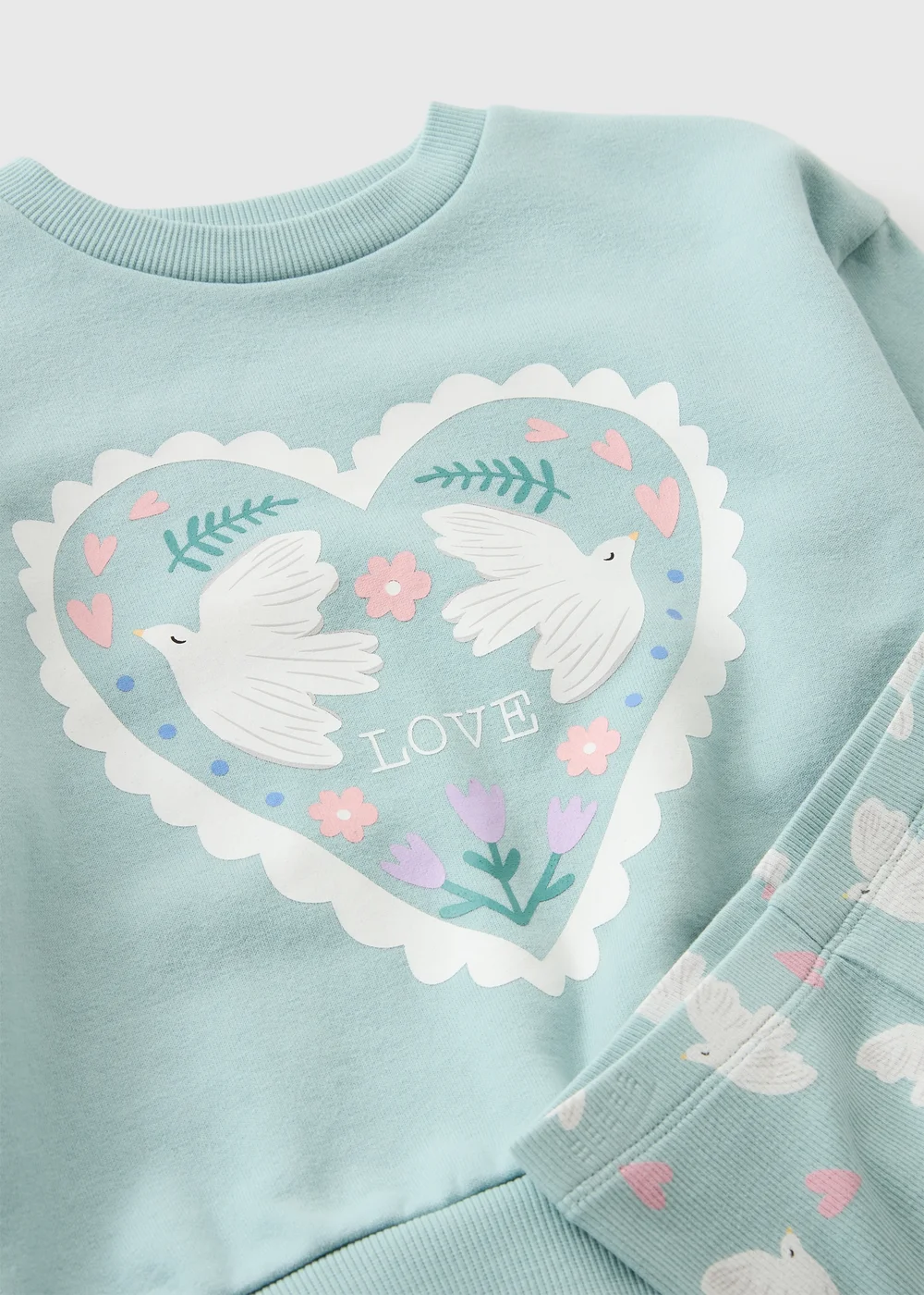 Girls Sage Dove Sweatshirt & Legging Set (1-8yrs) - 1-1.5 Yrs Image 2