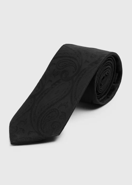 Taylor & Wright Black Paisley Tie - One Size Image 1