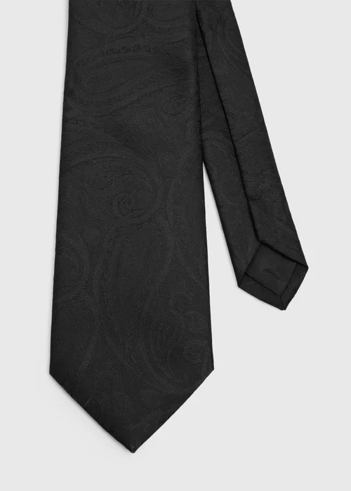 Taylor & Wright Black Paisley Tie - One Size Image 2