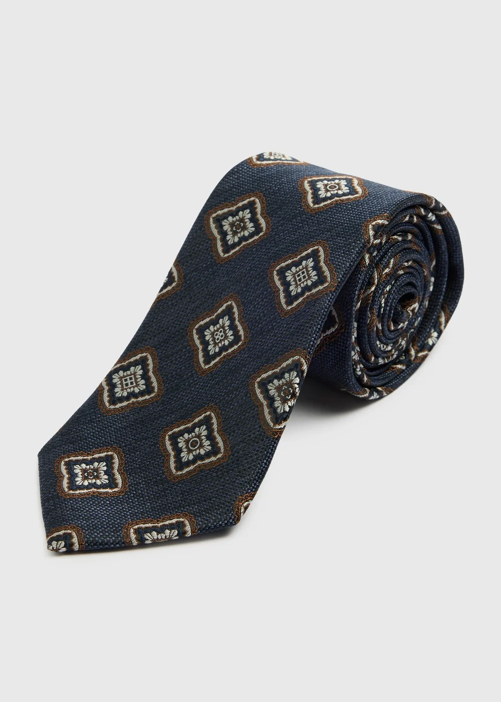 Taylor & Wright Navy Geometric Tie - One Size Image 1