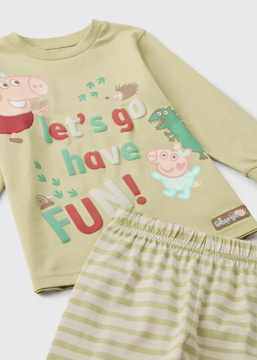 Peppa Pig George Boys Green Long Pyjama Set (1-7yrs) - 1-1.5 Yrs Image 2