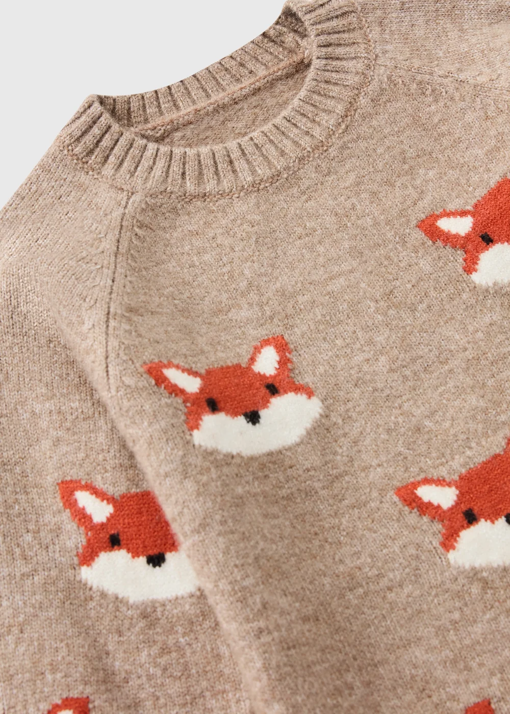 Boys Beige Fox Autumn Knitted Jumper (1-8yrs) - 1-1.5 Yrs Image 2