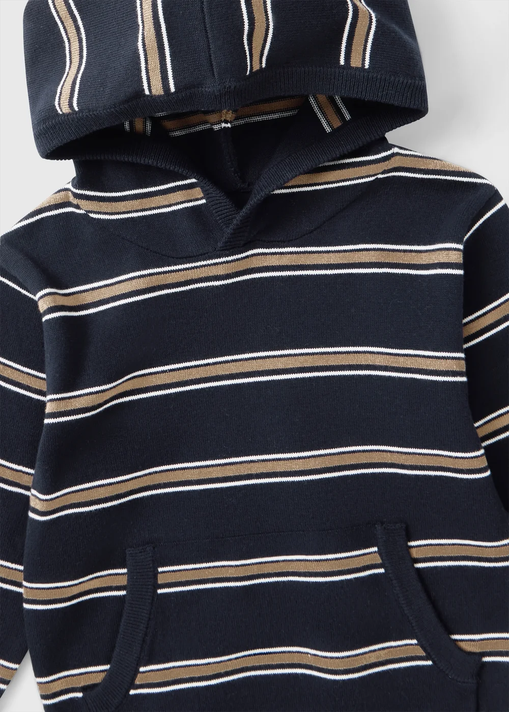 Boys Navy Fine Knit Hoodie (1-8yrs) - 1-1.5 Yrs Image 2