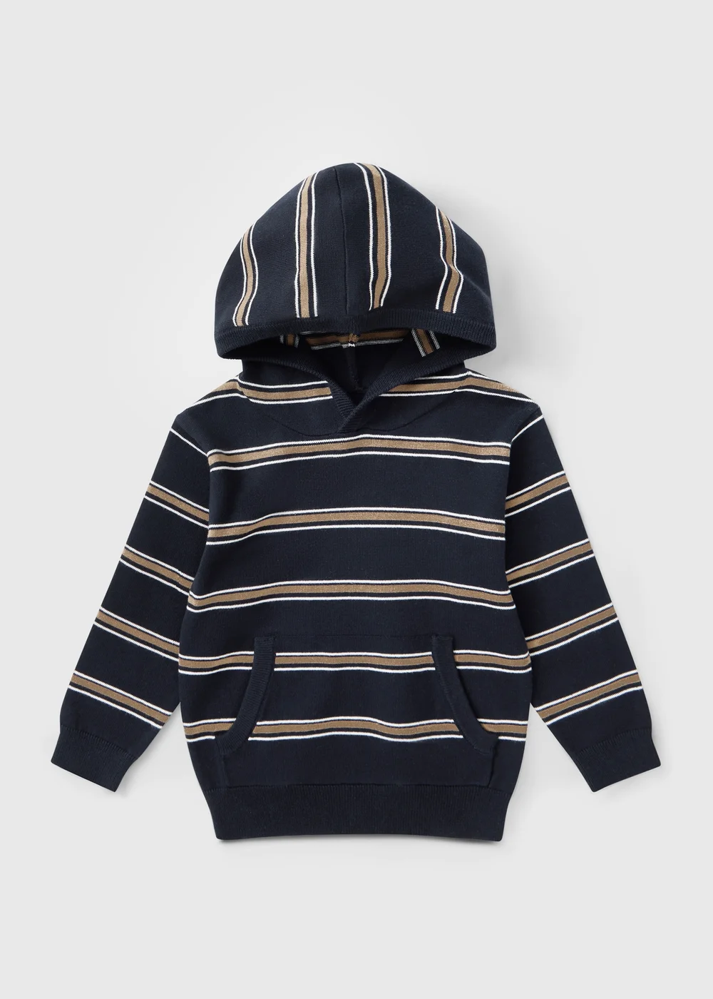 Boys Navy Fine Knit Hoodie (1-8yrs) - 1-1.5 Yrs Image 1