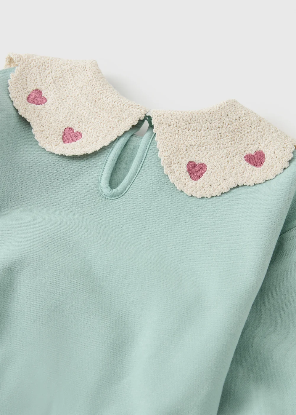 Girls Sage Green Collar Sweatshirt (1-8yrs) - 1-1.5 Yrs Image 3