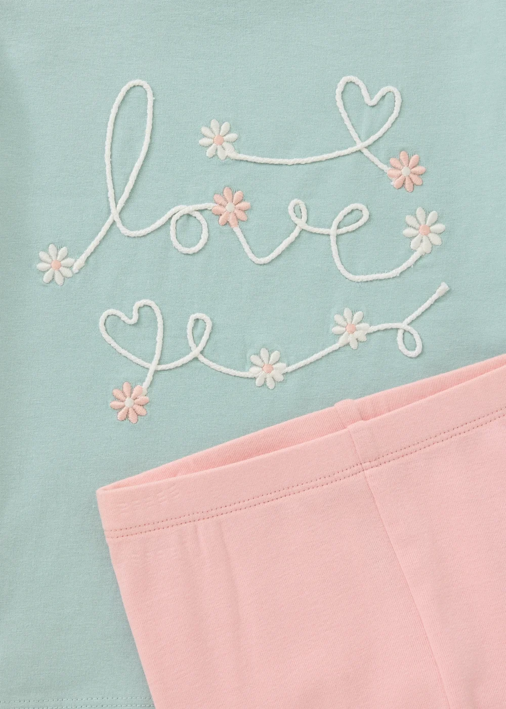 Girls Pink Daisy Frill Top & Legging Set (1-8yrs) - 2-3 Yrs Image 2