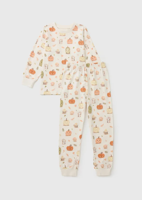 Kids Oatmeal Pumpkin Pyjamas (1-7 Yrs) - 1-1.5 Yrs Image 1