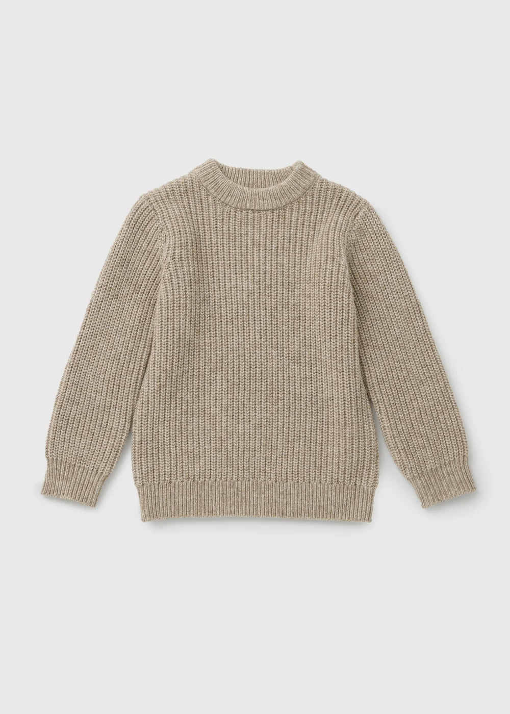 Boys Oatmeal Fisherman Knitted Jumper (1-8yrs) - 1-1.5 Yrs Image 1