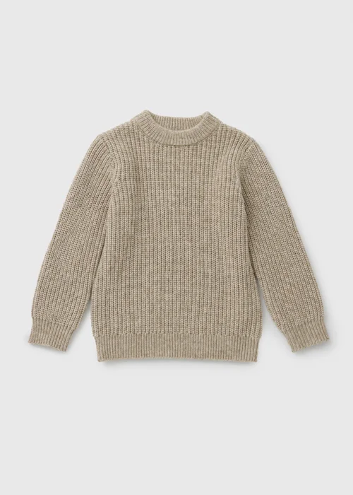 Boys Oatmeal Fisherman Knitted Jumper (1-8yrs) - 1-1.5 Yrs Image 1
