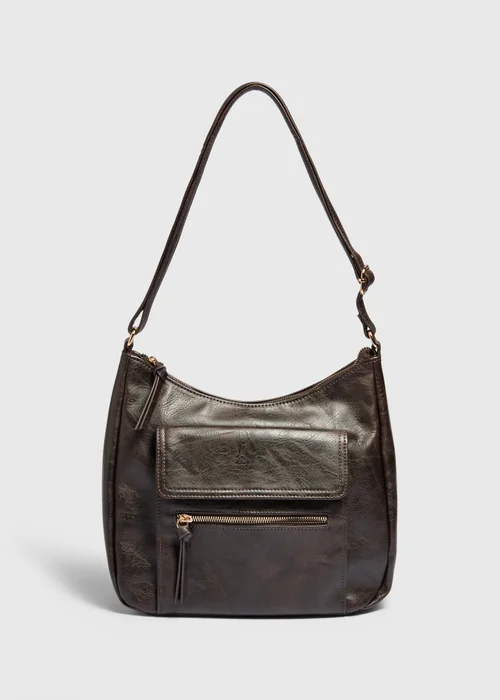 Chocolate Brown Slouch Bag - One Size Image 1