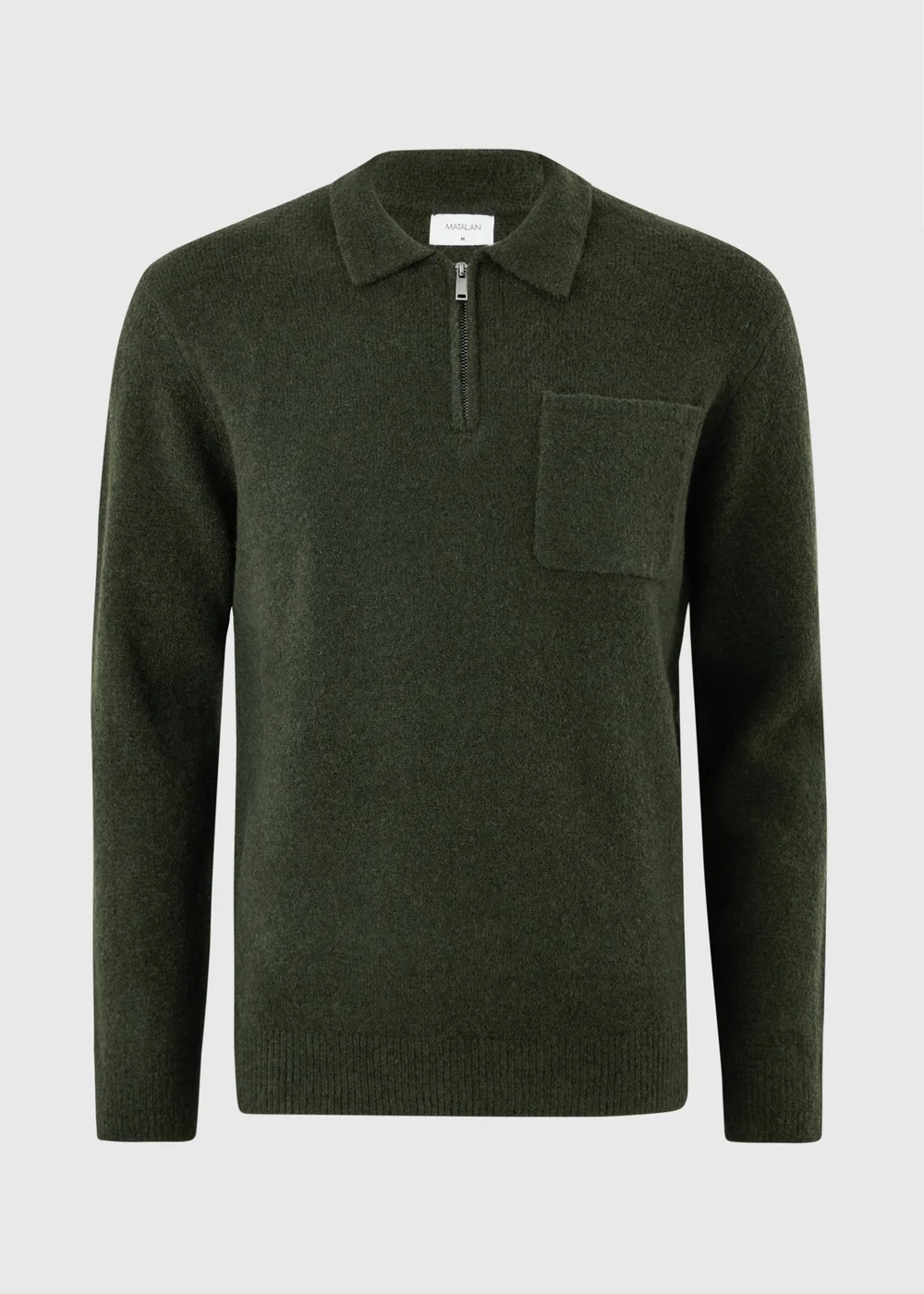 Dark Green Cosy Zip Collar Jumper - S Image 1