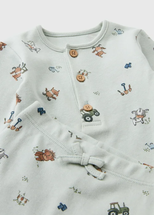 Baby Green Farmer Bodysuit & Leggings Set (0-18mths) - 0-3 months Image 2