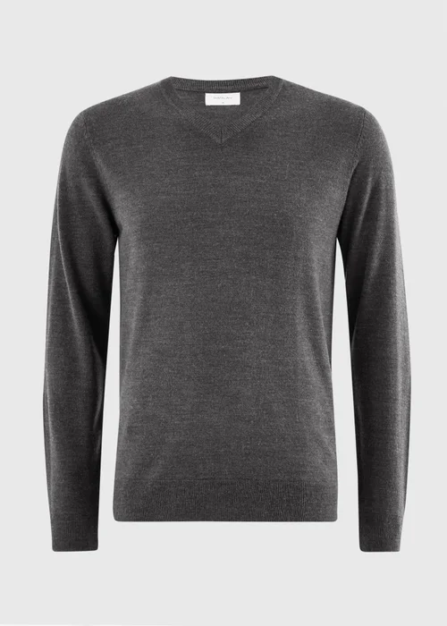 Charcoal Supersoft V-Neck Jumper - XS Image 2
