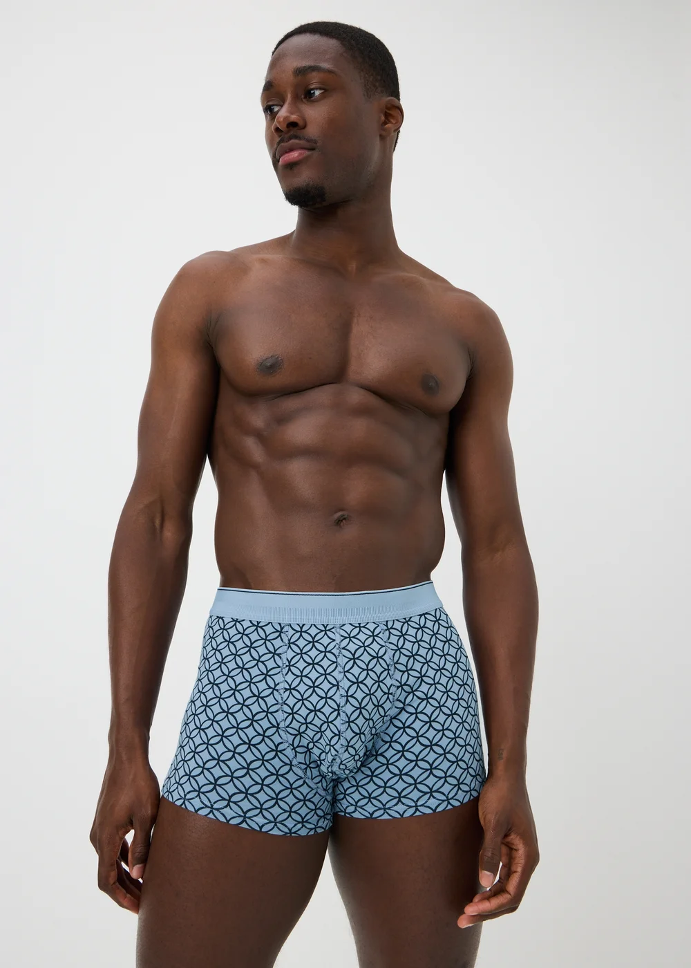 5 Pack Blue Printed Hipster Boxers - S Image 2